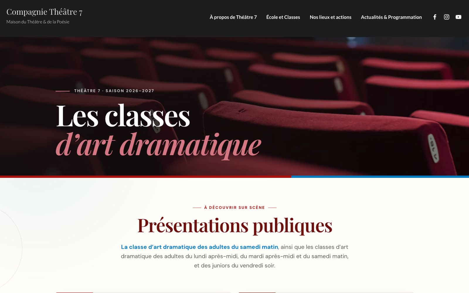 Le site de la compagnie Théâtre 7